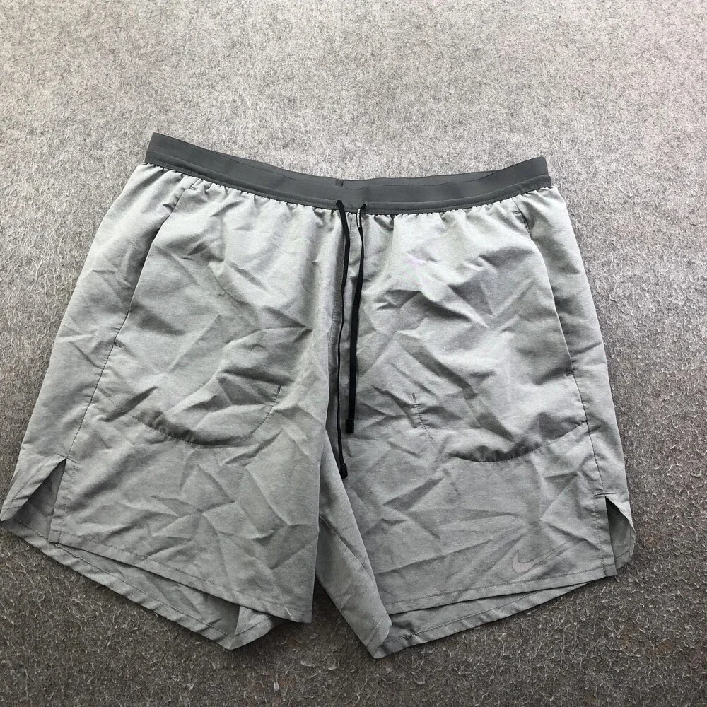 Nike Shorts Mens Large Gray Dri-FIT 9 Inch Athletic Running Gym Pockets